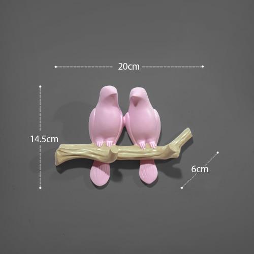 smartnliving Pink 2birds BIRDS-FREEDOM - Creative Bird Wall Hangers