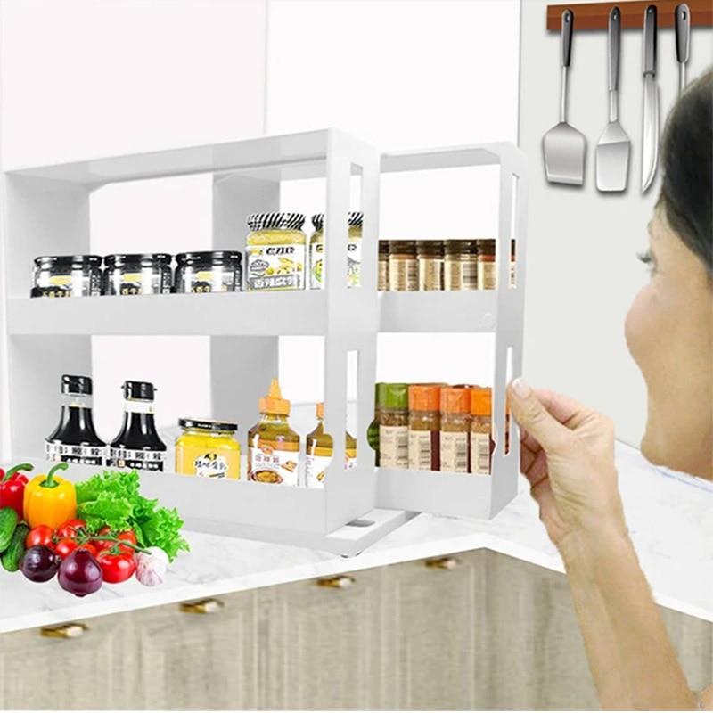 smartnliving White SpaceSaver - Smart Sliding Multi-functional Kitchen Rack