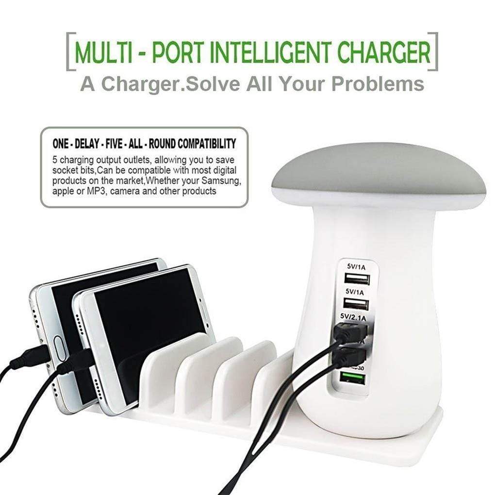 smartnliving 2-IN-1 CoolStacker - Night Light Lamp with 5 USB Port Charging