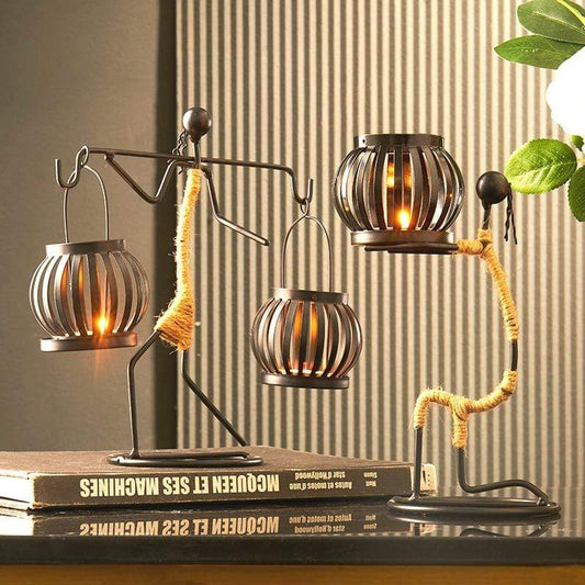 smartnliving 2020 Handmade Artistic Metal Candlestick Holder