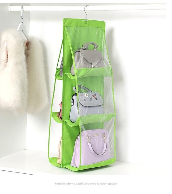 smartnliving 6 Grid Green HandbagProtector - Easy Storage for Handbags and Purses