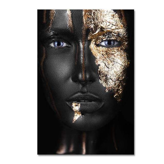 smartnliving 70x100cm no frame / PA1520 African Art Black and Gold Woman Oil Painting