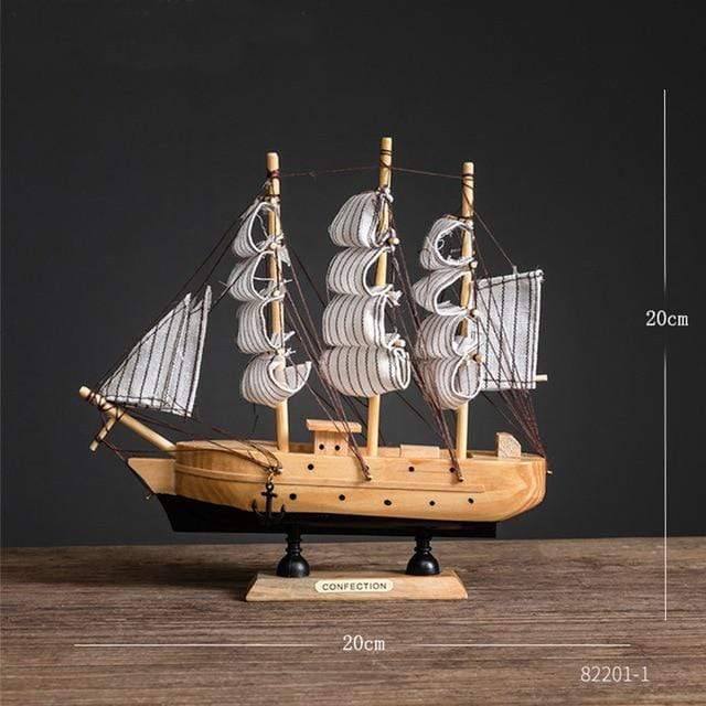 smartnliving 82201-1 Wooden Sailing Boat Decorations for home or office