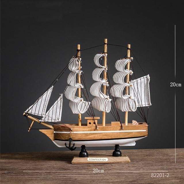 smartnliving 82201-2 Wooden Sailing Boat Decorations for home or office