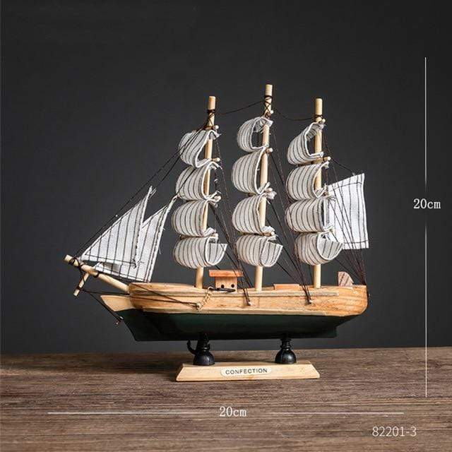 smartnliving 82201-3 Wooden Sailing Boat Decorations for home or office