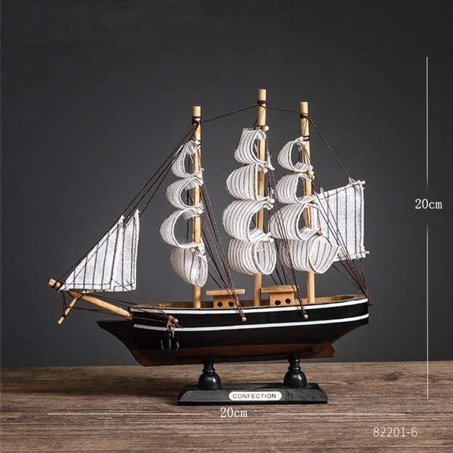 smartnliving 82201-6 Wooden Sailing Boat Decorations for home or office