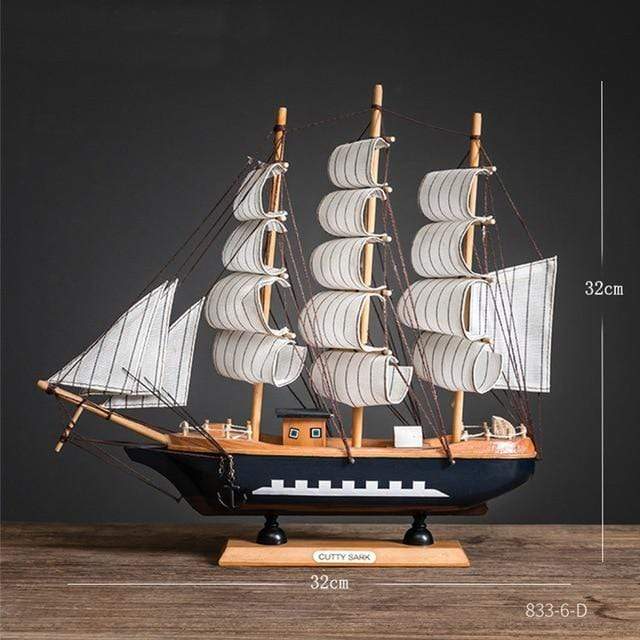 smartnliving 833-6-D Wooden Sailing Boat Decorations for home or office