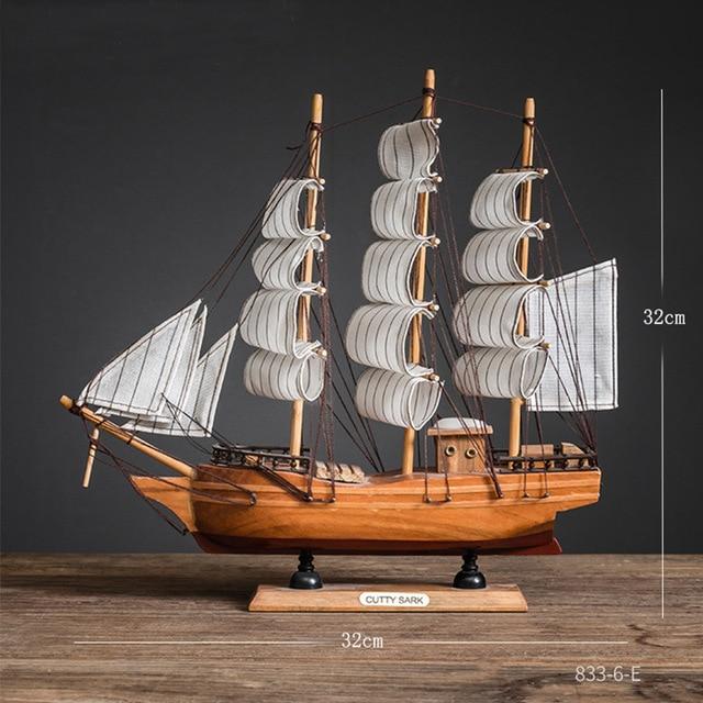 smartnliving 833-6-E Wooden Sailing Boat Decorations for home or office