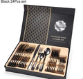 smartnliving Black(24pcs) LuxeWare - 24Pcs Stainless Steel Cutlery Dinner Set Dinnerware