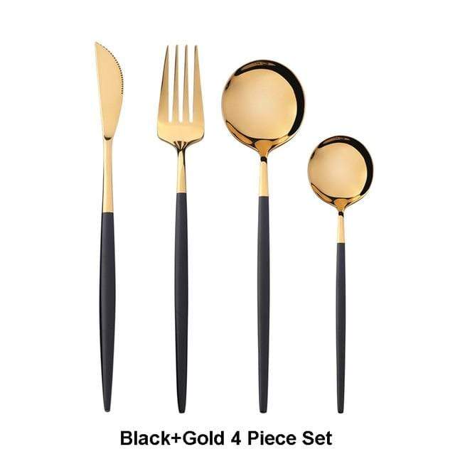 smartnliving Black Gold The New Yorker - 4-Piece Stainless Steel Cutlery