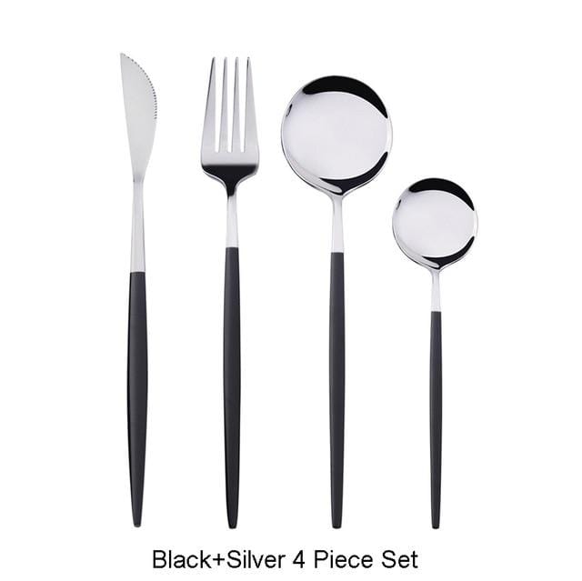 smartnliving Black Silver The New Yorker - 4-Piece Stainless Steel Cutlery