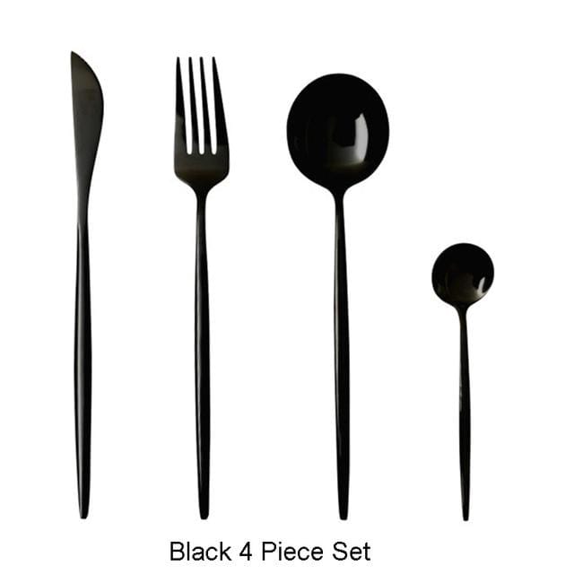 smartnliving Black The New Yorker - 4-Piece Stainless Steel Cutlery