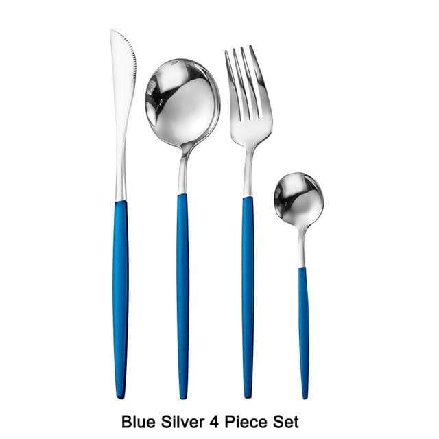 smartnliving Blue Silver The New Yorker - 4-Piece Stainless Steel Cutlery