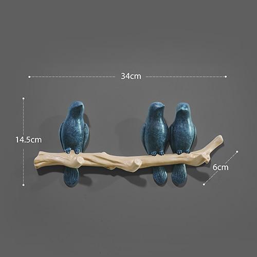 smartnliving Dark blue 3birds BIRDS-FREEDOM - Creative Bird Wall Hangers