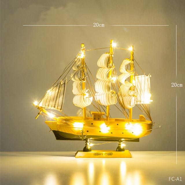 smartnliving FC-C1 Wooden Sailing Boat Decorations for home or office