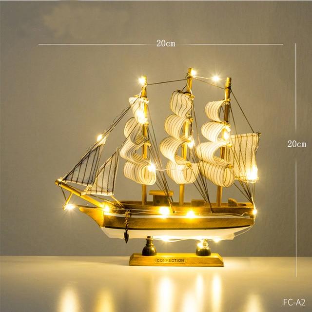 smartnliving FC-C2 Wooden Sailing Boat Decorations for home or office