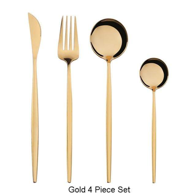smartnliving Gold The New Yorker - 4-Piece Stainless Steel Cutlery