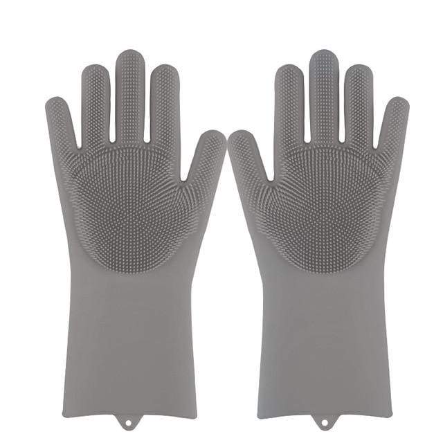 smartnliving Gray Magic Silicone Dish Scrubber Gloves