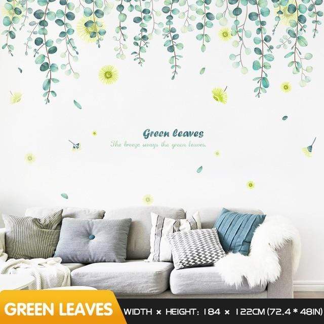 smartnliving Green leaves / China / Large WallCrafter - Unique Wall Art Design Made Easy