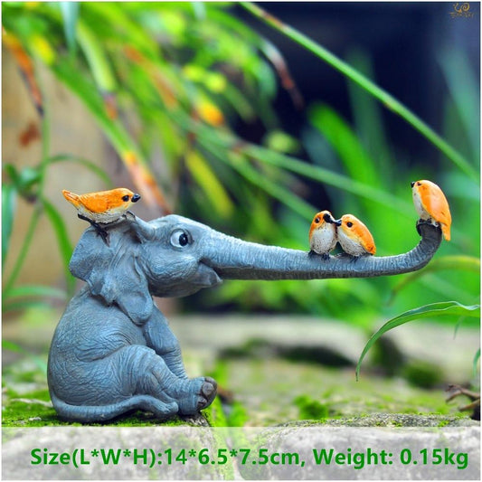 smartnliving Lucky elephant figurines fairy garden animal