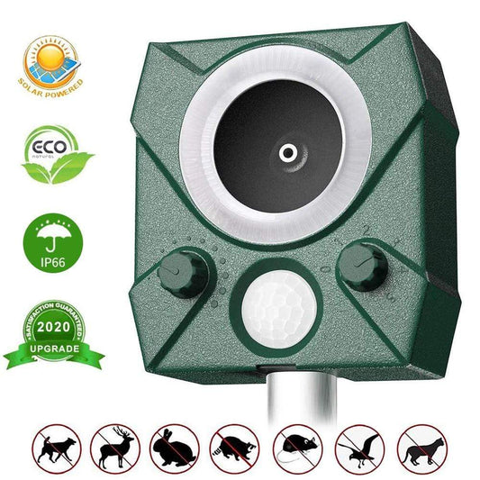smartnliving Outdoors Only IntelliRepeller - 2020 Waterproof Solar Ultrasonic Insects, Pests, and Animal Repeller