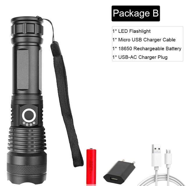 smartnliving Package B Powerful Rechargeable LED Flashlight Torch