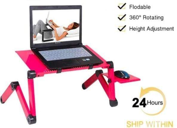 smartnliving Pink Ergonomic Light-weight Adjustable Laptop Table