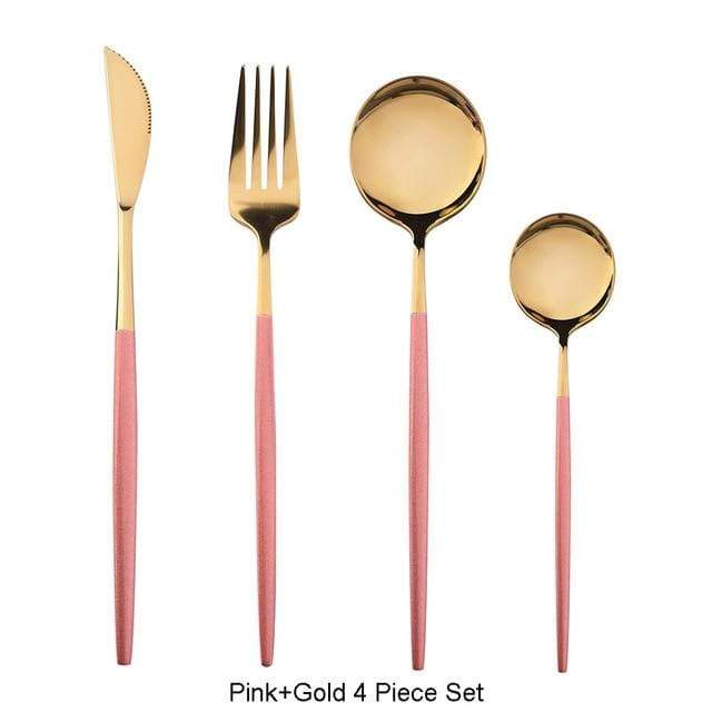 smartnliving Pink Gold The New Yorker - 4-Piece Stainless Steel Cutlery