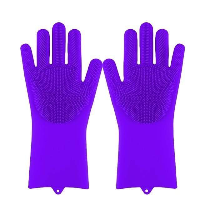 smartnliving Purple Magic Silicone Dish Scrubber Gloves