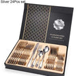 smartnliving Silver(24pcs) LuxeWare - 24Pcs Stainless Steel Cutlery Dinner Set Dinnerware