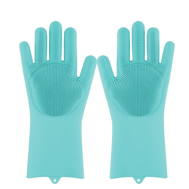 smartnliving SkyBlue Magic Silicone Dish Scrubber Gloves