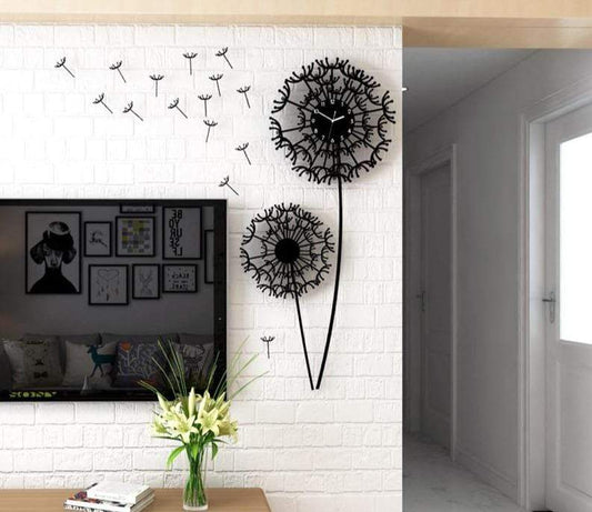 smartnliving SummerAllYear - Stylish Wall-Mounted Designer Clock with 3D Flower Design