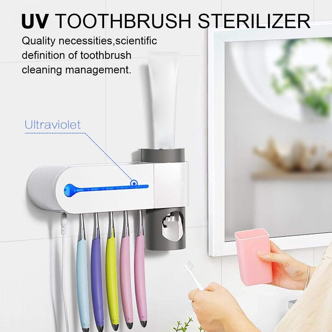 smartnliving UVToothMaster - UV Toothbrush and Automatic Toothpaste Dispenser