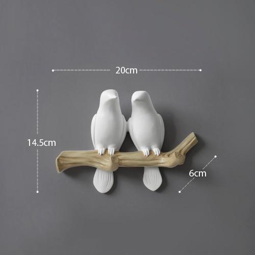 smartnliving White 2birds BIRDS-FREEDOM - Creative Bird Wall Hangers