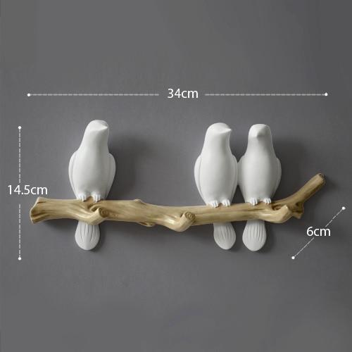 smartnliving White 3birds BIRDS-FREEDOM - Creative Bird Wall Hangers