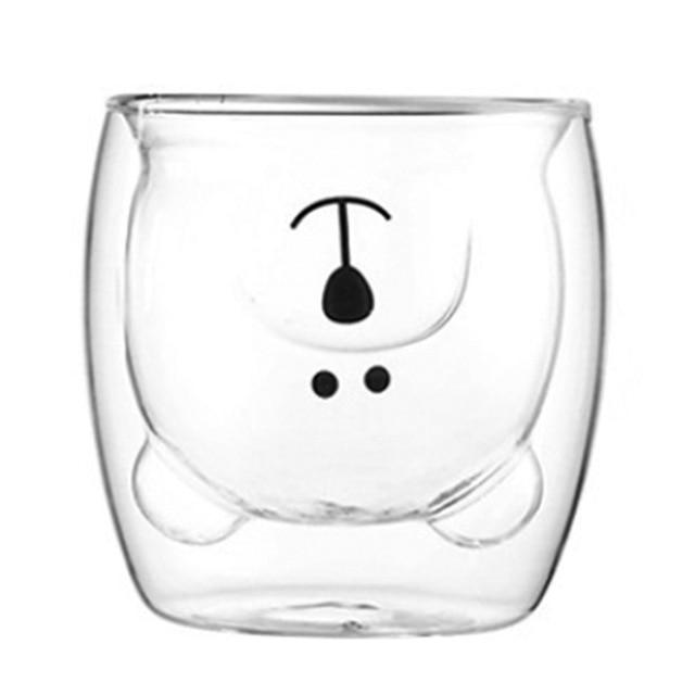 smartnliving white bear MUG-U - Double Wall Glass Creative Mugs