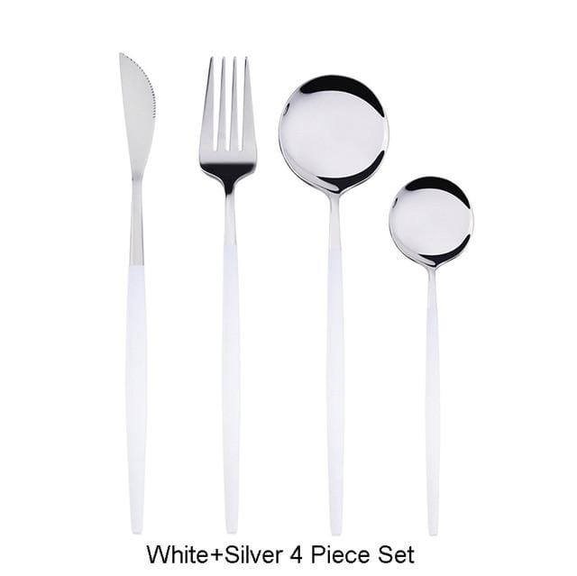 smartnliving White Silver The New Yorker - 4-Piece Stainless Steel Cutlery