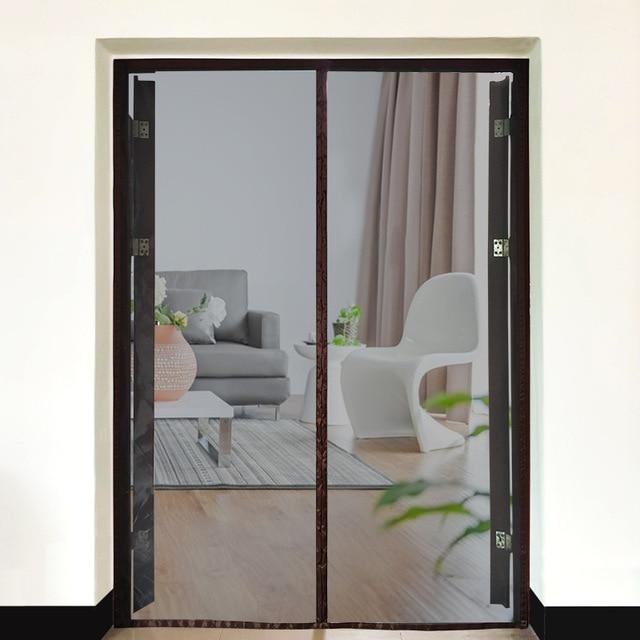 Vettalis Gray mesh brown edge / W 150cm x H 210cm AutoMagniNet - Anti-insect Auto Closing Door Net